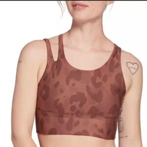 DSG Tonal Leopard Mink Shadow Print Sports Bra
